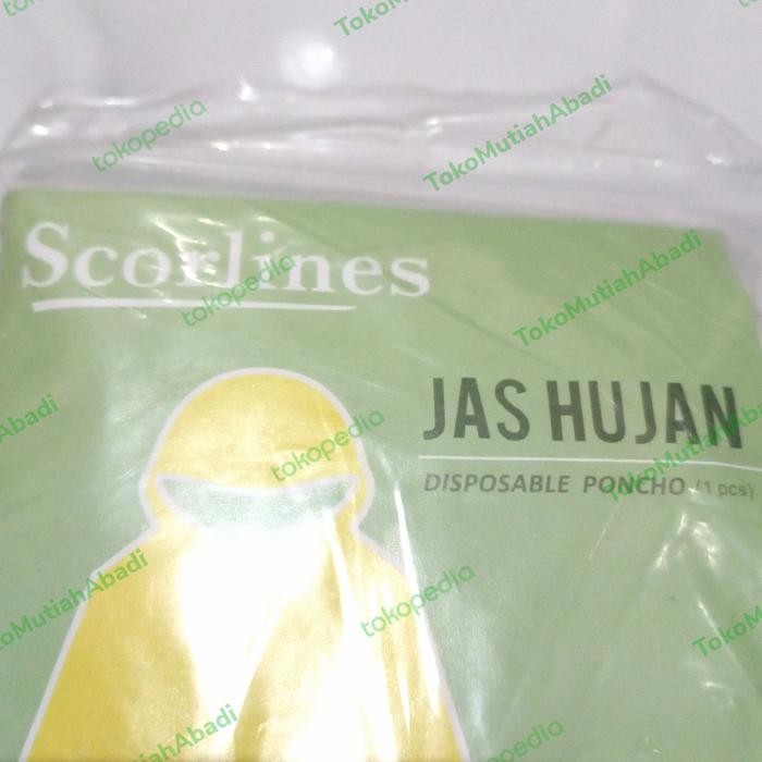 Harga Spesial Jas Hujan Plastik Scorlines Disposable Poncho Putih W3