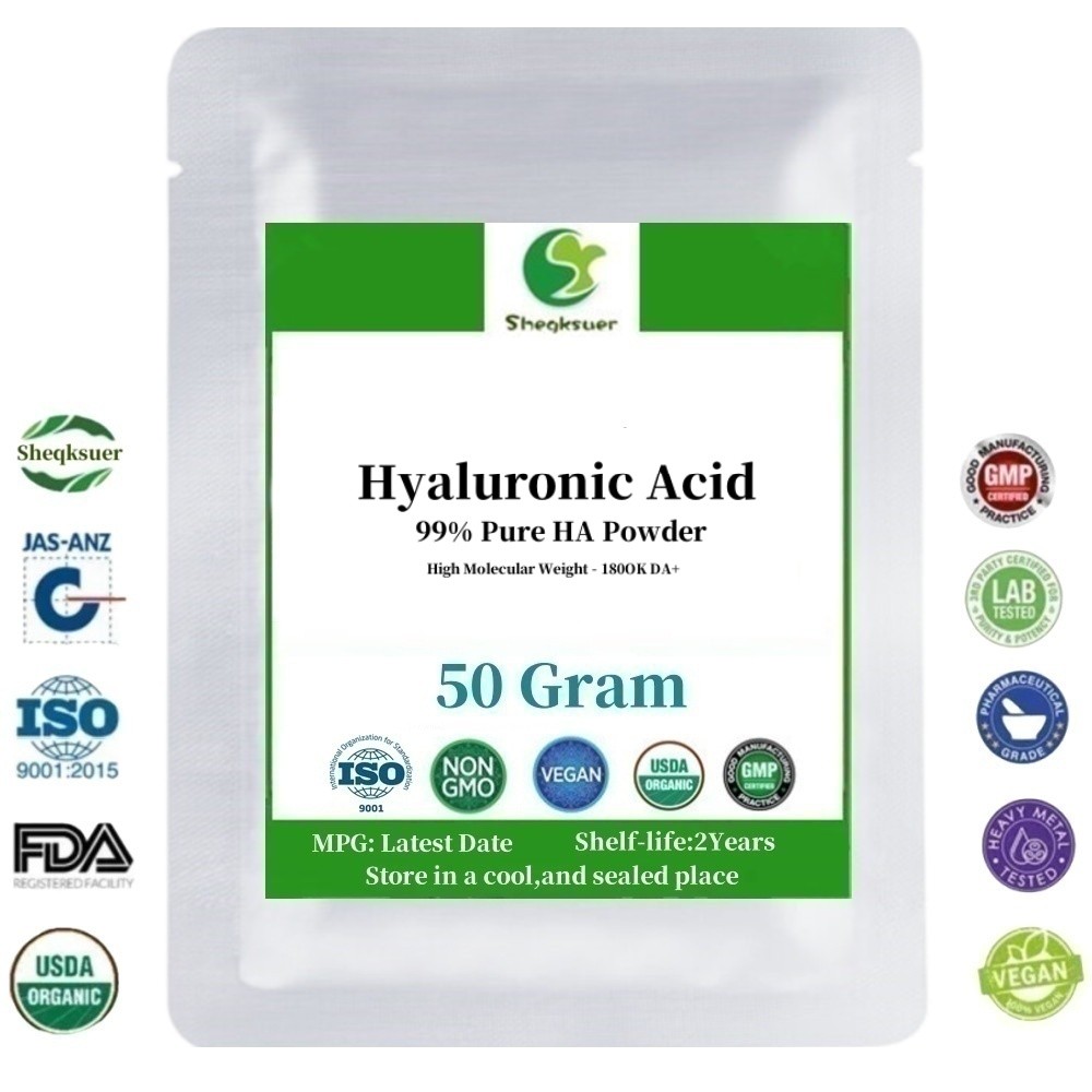 99% Hyaluronic Acid Serum Powder Ha,high Molecular Weight Sodium Hyaluronate 1800k Da+, Moisturizing