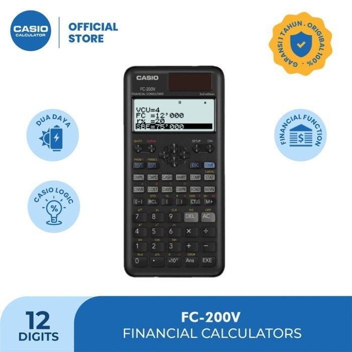

Financial Calculator 200 V Kalkulator Finansial Keuangan Casio Fc-200V