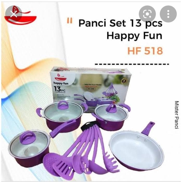 Teflon Marble 13 Pcs Panci Set Cookware Set Tutup Kaca Spatula Teflon #Gratisongkir