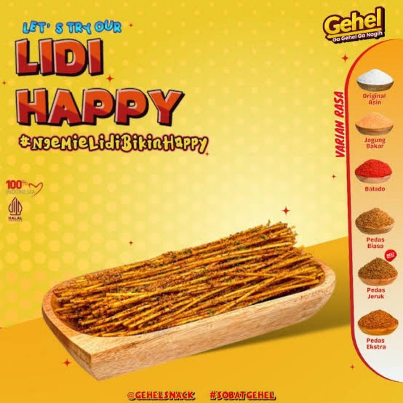 

Cemal Cemil Makyus (Ori) Mie Lidi 200Gr Gehel _ Makanan Ringan
