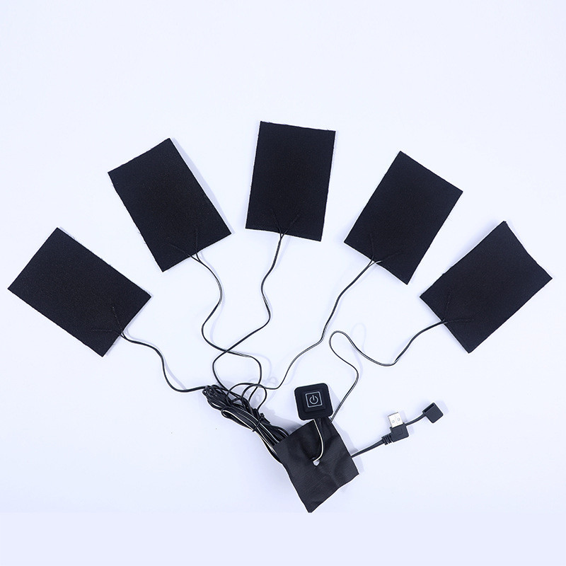 5 In 1 Usb Electric Heating Jacket Heating Pad Outdoor Warm Winter Heating Vest Pad Heating Clothing