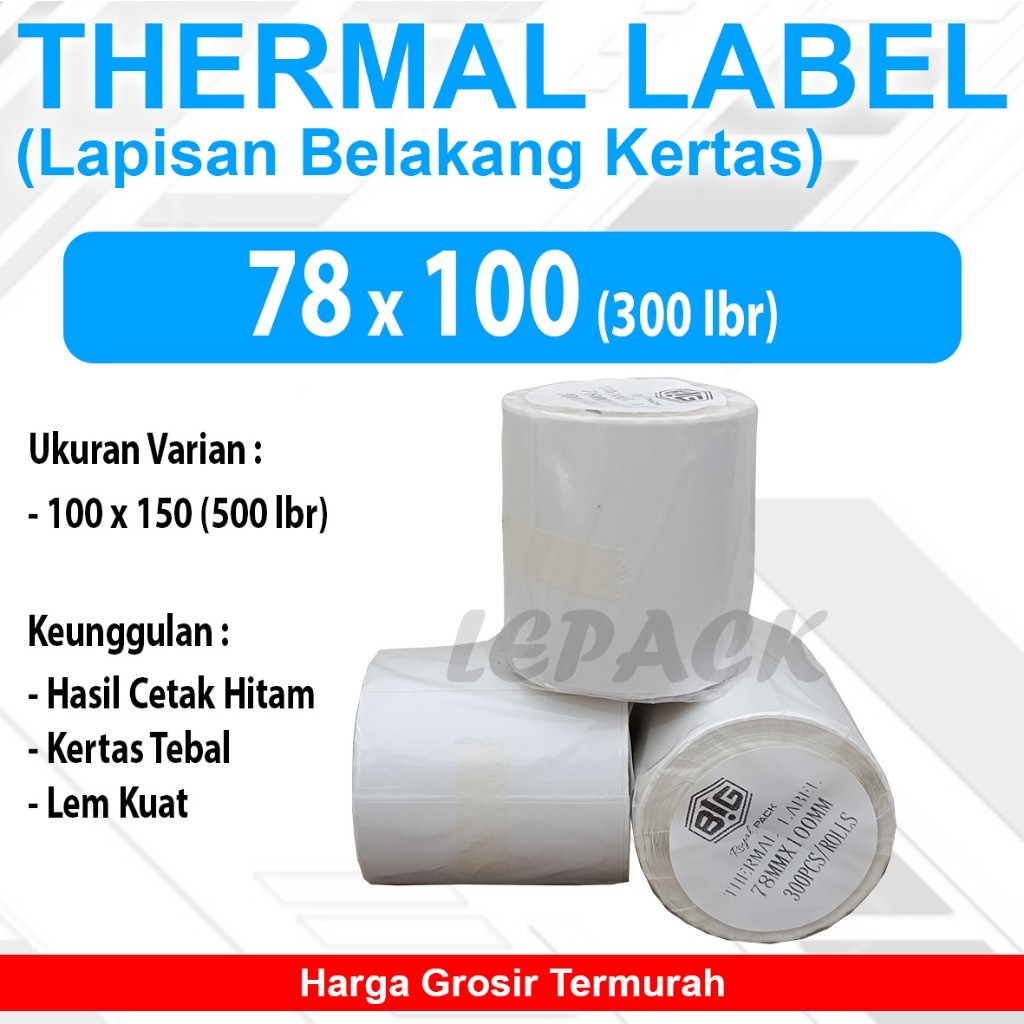 

UM1 Label Stiker Thermal 78x100 78x100mm isi 300pcs WATEROOF, Stiker Label Resi OLSHOP
