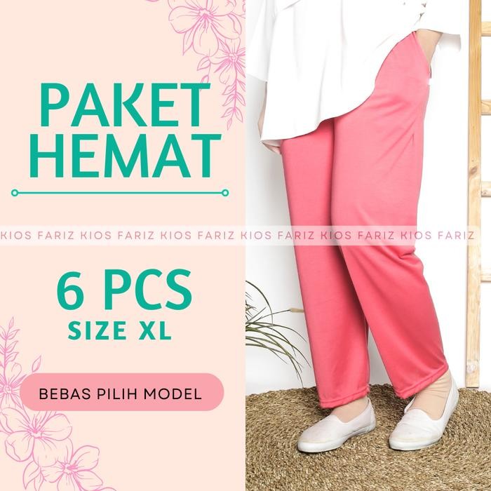 [ PAKET USAHA ] CELAMIS PANJANG SIZE XL ISI 6 CELANA DALAMAN GAMIS CELANA KULOT CELANA TIDUR CELANA