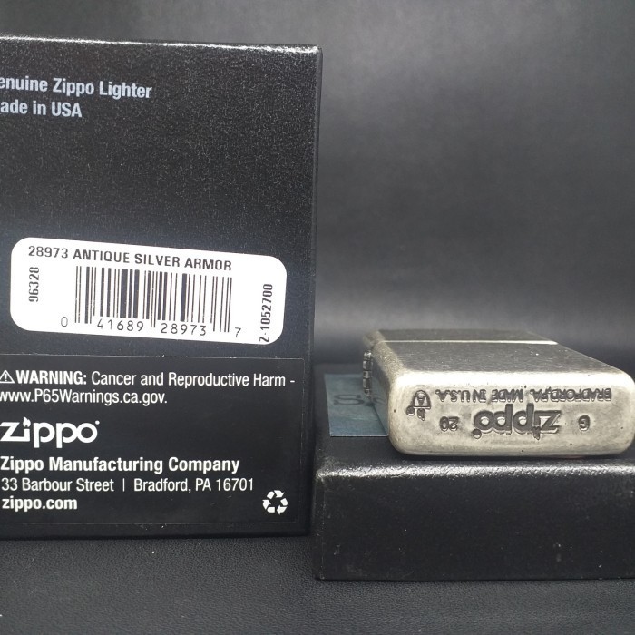 Tukuparty Zippo 28973 Antique Silver Armor Original