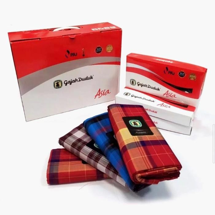 Sarye- Sarung Gajah Duduk Asia Kotak Dus / Mika Zipper Grosir
