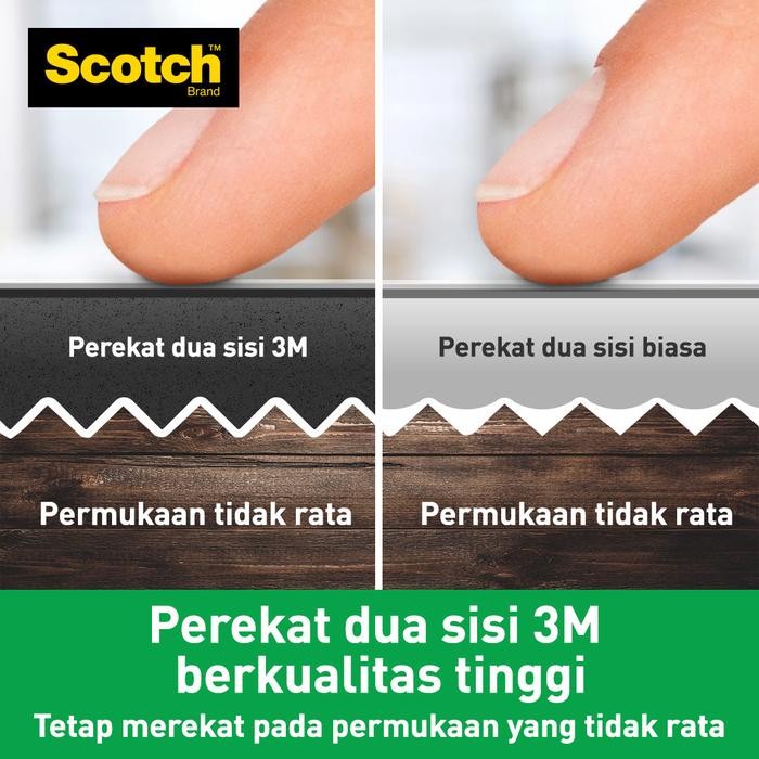 

3M Scotch Double Sided-Mounting Tape, Menahan Hingga 3.3Kg, 1 Pc #Gratisongkir