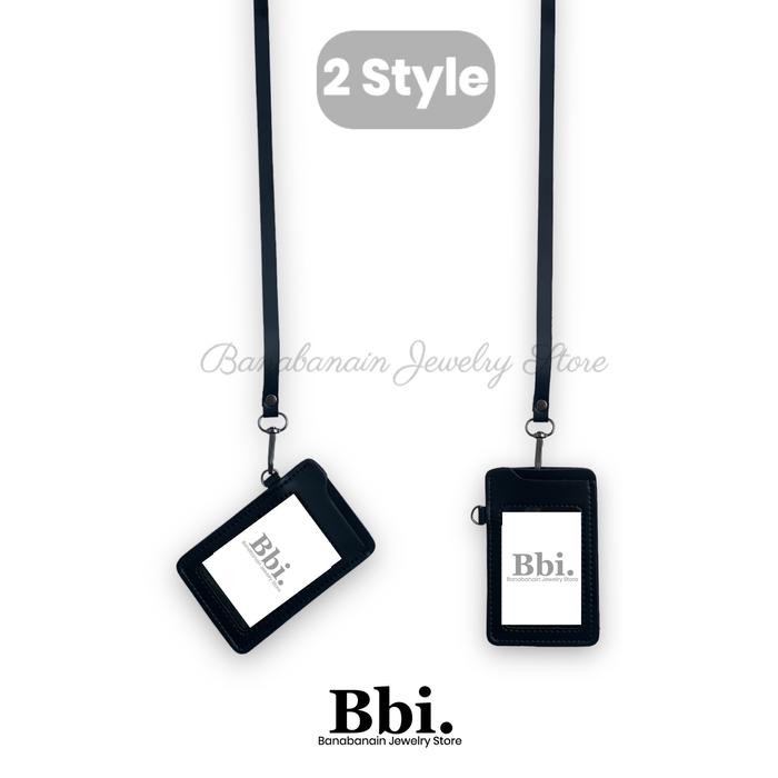 

Card Holder Kalung Name Tag Kulit 2 Style Lanyard Kantor Choffi #Gratisongkir