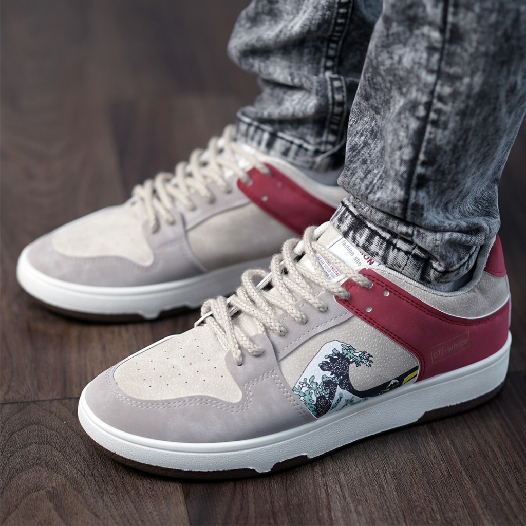 Peps sepatu sneakers pria olahraga running sport anti slip murah Ties Brown