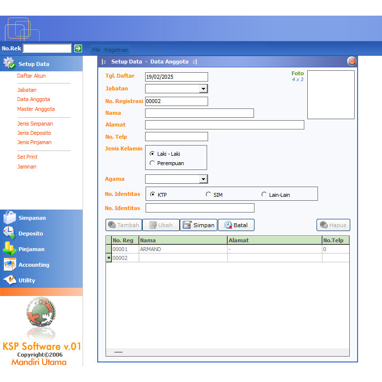 Software Aplikasi Koperasi Full Versi.