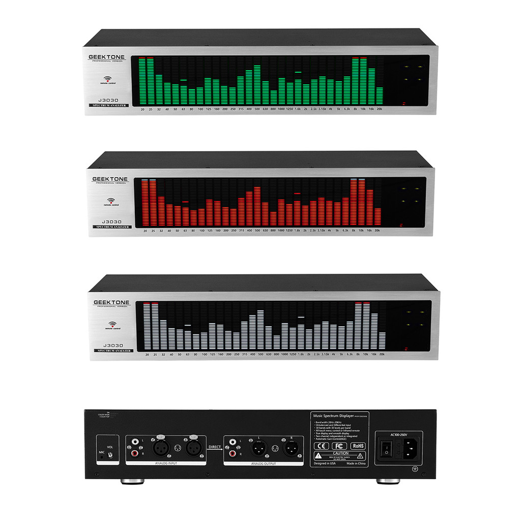 2025 New 2U Digital Spectrum Analyzer LED Display Balanced Music Audio Remote Control Voice Control 