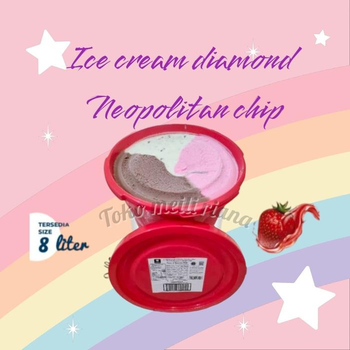 

es krim diamond neopolitan chip premium 8 liter mix 3 rasa murahbekasi