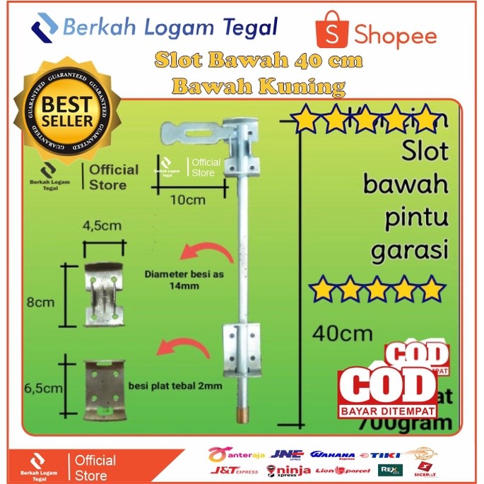 Slot Pagar Bawah 40 Cm/Slot Omni Roda Bawah Kuning Pintu/Grendel