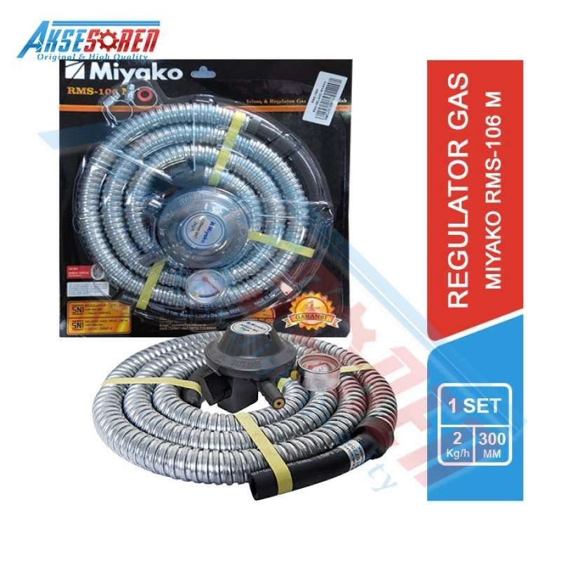 Selang Regulator Kompor Gas Miyako [1 Set/RMS-106M] / Selang Regular Gas / Meteran Regulator LPG /