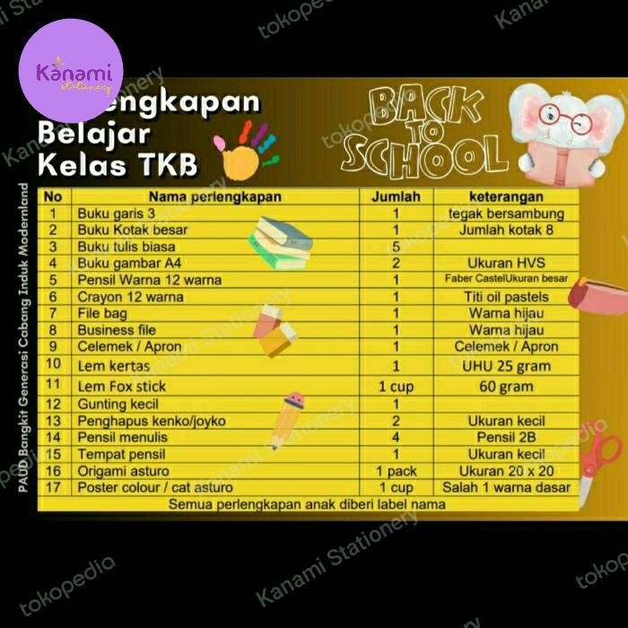 

PALING MURAH.! KANAMI SET PERLENGKAPAN BELAJAR BACK TO SCHOOL KELAS TK A, TK B, SD