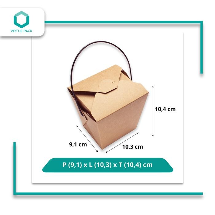 READY.. VIRTUSPACK/ECO FRIENDLY/MANGKOK KERTAS/KRAFT FOOD PAIL HANDLE26OZ/50PC