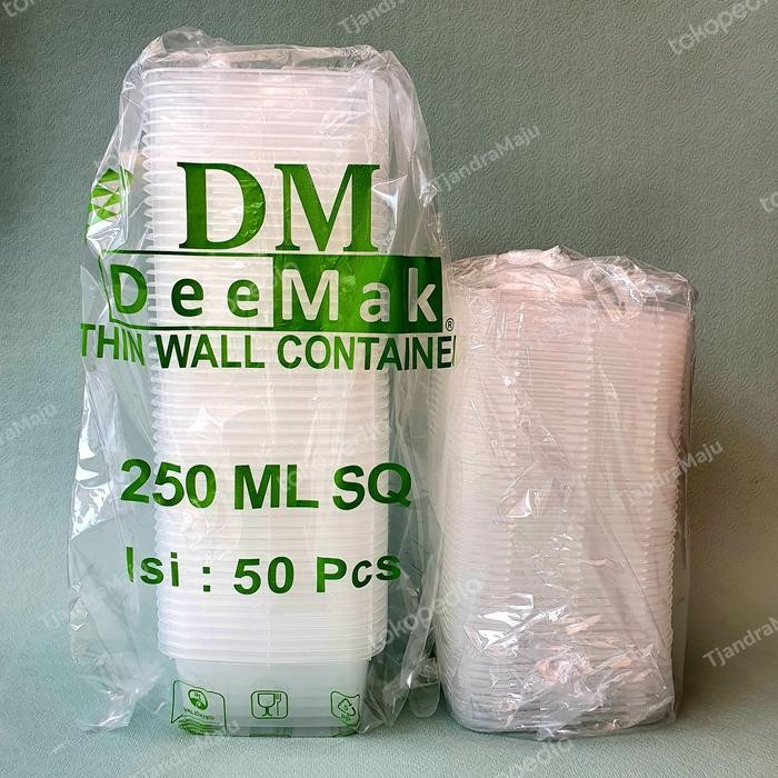 PASTI MURAH TERMURAH KOTAK MAKANAN/THINWALL SQUARE DM 250ML/250 ML