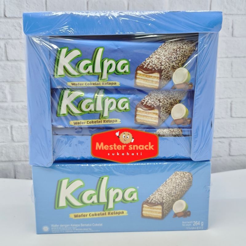 

Kalpa BOX (1 pack isi 12 pcs) Wafer Kalpa Wafer Cokelat Kelapa