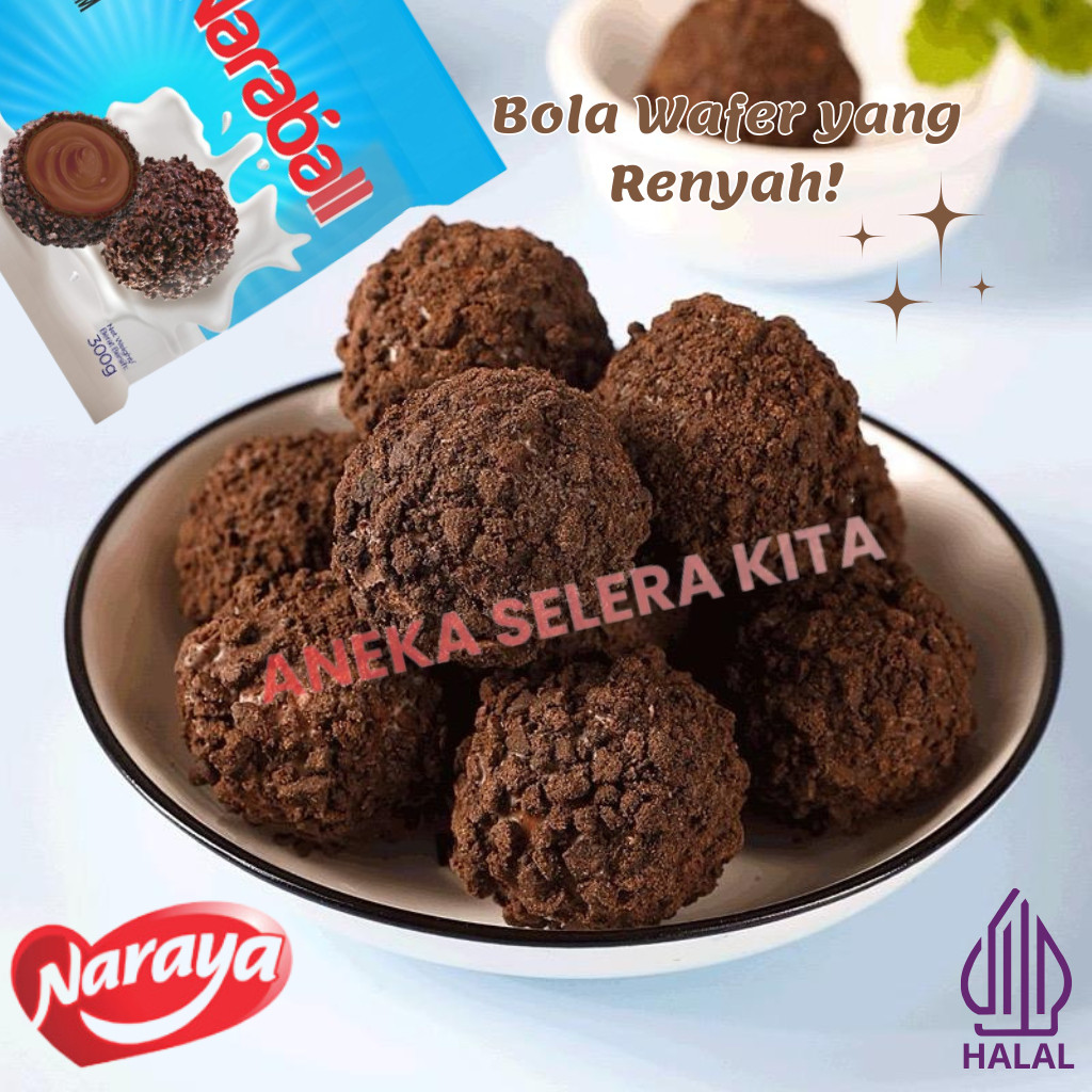 

Naraya Naraball Wafer Melted Cream Rasa Original, Chocolate, Strawberry & Pandan Halal 300gr