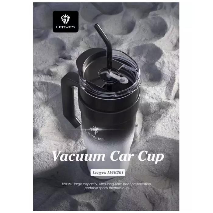 ID LENYES 1,2 LITER TUMBLER JUMBO STAINLESS PORTABLE GRIP HANDLE TAHAN PANAS DINGIN BOTOL MINUM