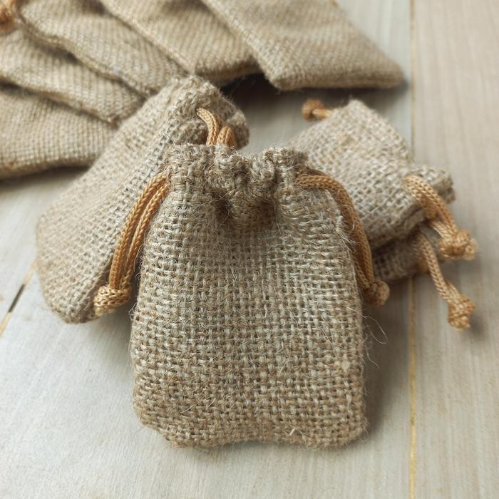 CUCI GUDANG Kantong Serut Pouch Packaging Kain Goni Lokal Premium Wedding Souvenir