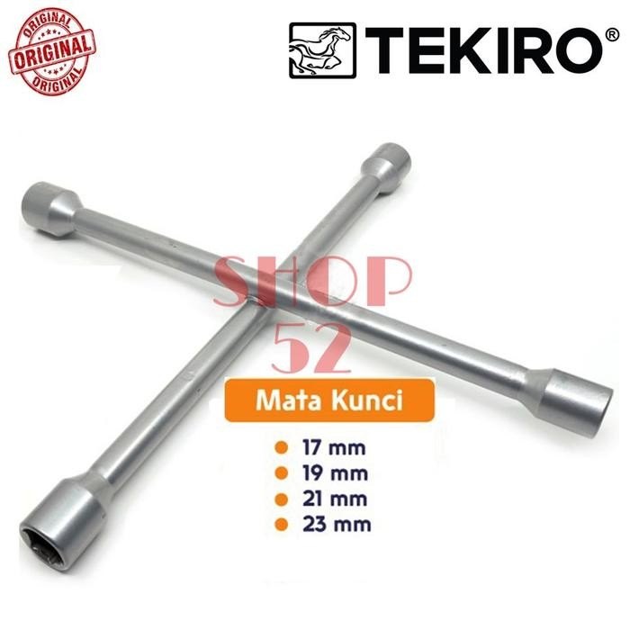 Tekiro Kunci Roda Palang Ban Mobil 14" Mata Kunci 17Mm 19Mm 21Mm 23Mm