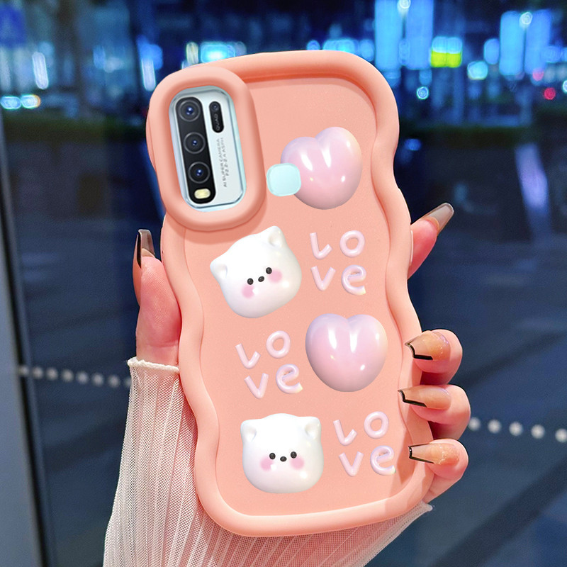 Casing Hp Untuk VIVO Y50 Y30 Y30i Y51 2020 Y31 2021 Y51A 2021 Y53s Y33 Case Softcase Kesing Kucing J