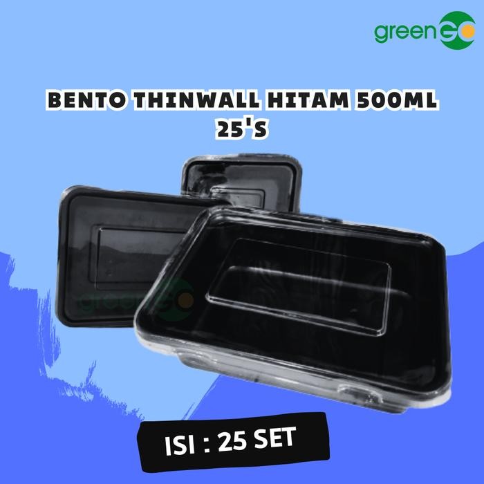 AnekaDapur- Mika Bento Thinwall 500Ml Isi 25 Set Tutup Muliapack Tanpa Sekat Kotak Bento Polos