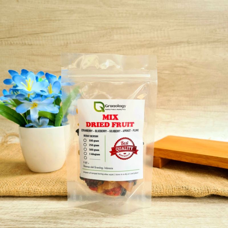 

Mix Fruit 100 gram (Blueberry, Cranberry, Gojiberry, Aprikot dan Plum) by Granology