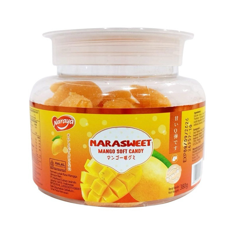 

Naraya Narasweet Soft Candy 380g (Jar) Permen Lunak Rasa Jeruk Mangga Nanas Naraya Orange Candy