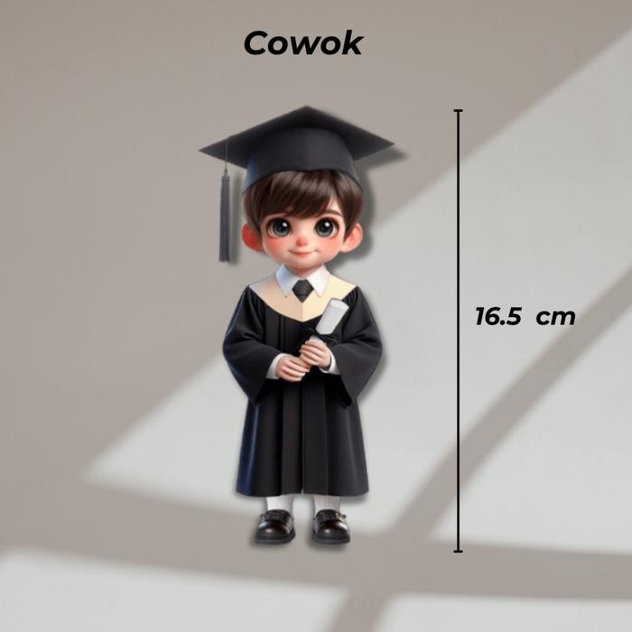 Gala Galore Ctg02 Topper Akrilik Wisuda Cowok Cewek Hijab Souvenir Dekorasi Kue Graduation