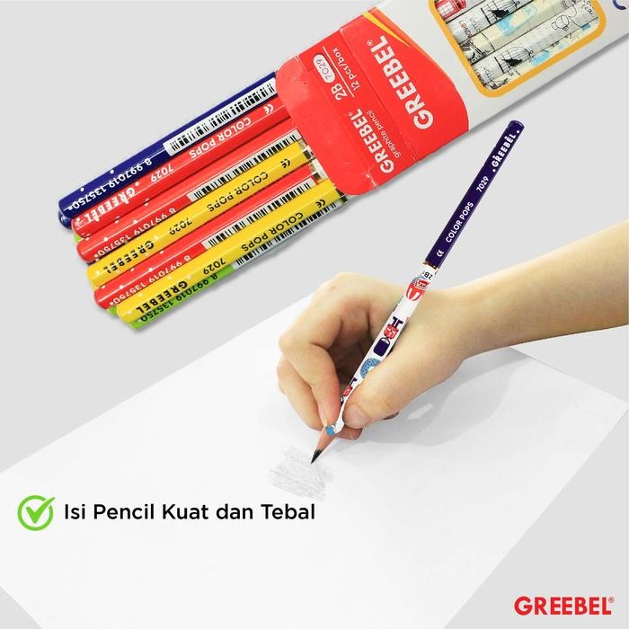 

Ready- Greebel Pensil Kayu 2B 7029 Color Pop/Pencil Kayu Karakter/Grafit/Graphite Tdk Beracun Utk
