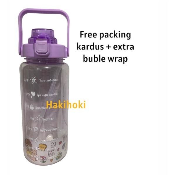 BOTOL MINUM VIRAL 2 L BENING / BOTOL TRANSPARAN FREE STICKER 3D&2D