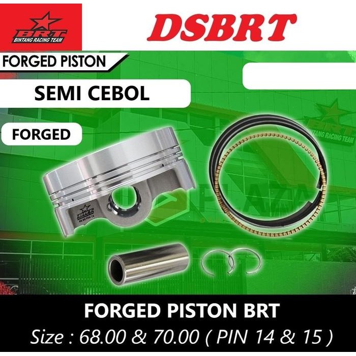 Piston Forged Brt Forging 68 70 Mm Pin 14 & 15 Cebol Mini