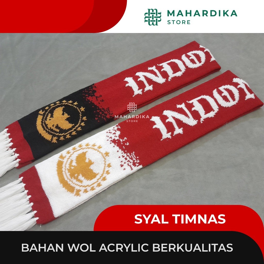 Syal Timnas Indonesia Premium Tebal Syal Rajut Timnas Selendang Timnas Indonesia