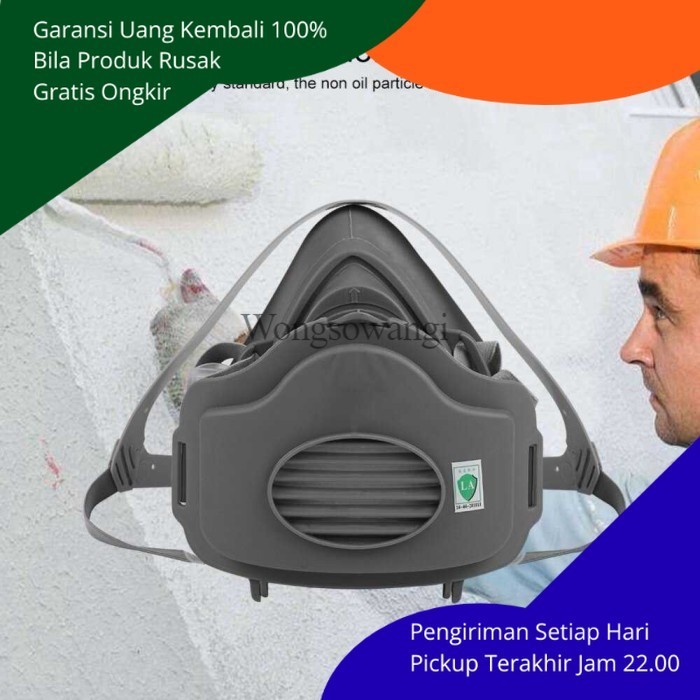 Masker Proyek Industri Anti Debu Polusi Dust Rubber - Hitam