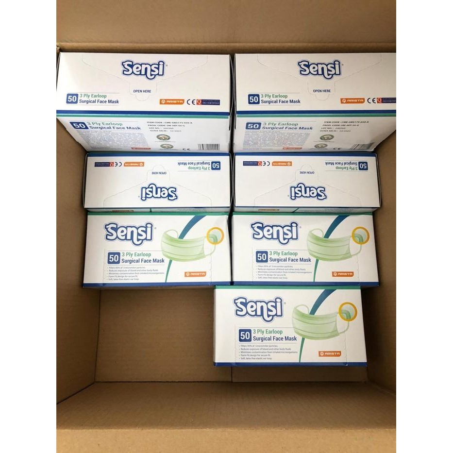 MASKER SENSI 3PLY isi 50 ( 1 karton isi 20 box)