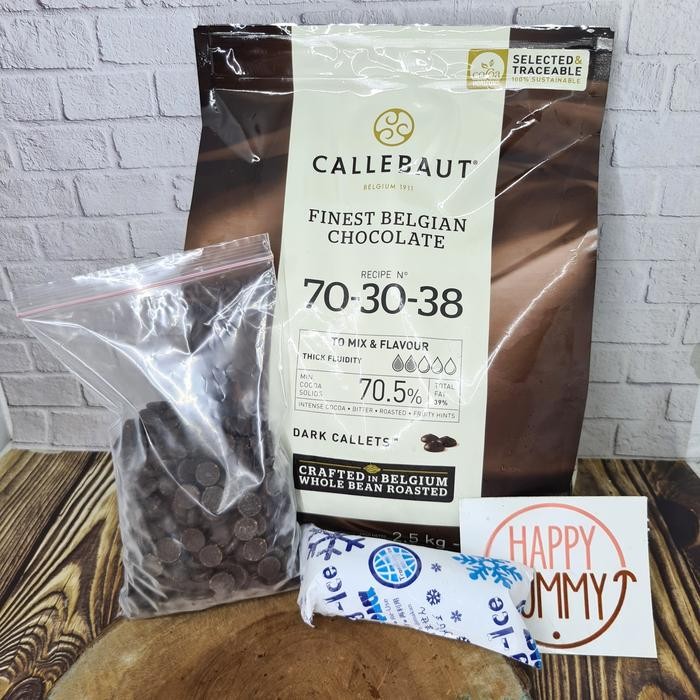 

callebaut dark extra bitter chocolate 70% repack free icegel coklat
