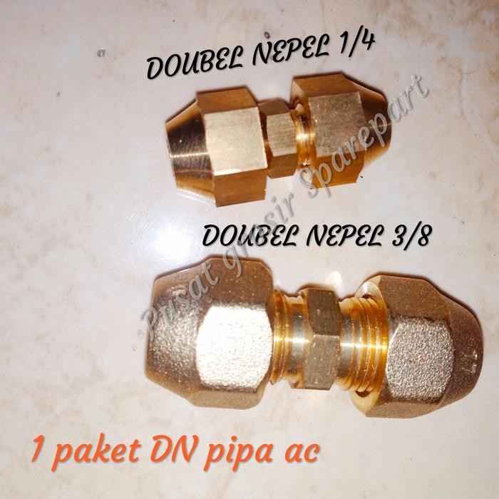 Ready doubel nepel 1/4 x 3/8 pipa AC