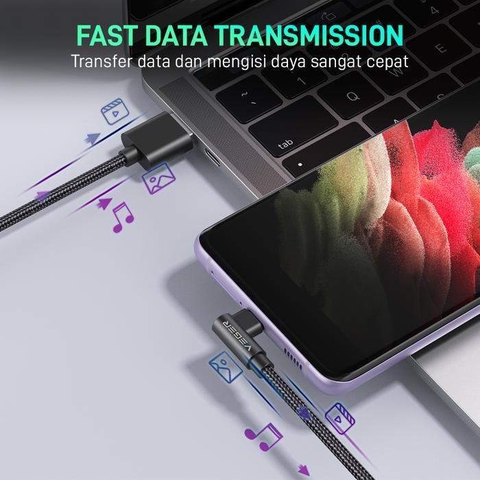 VEGER GC-2 Kabel Data Cable USB Type C Type-C 3.0 Quick Charge QC Fast charging 1 Meter *