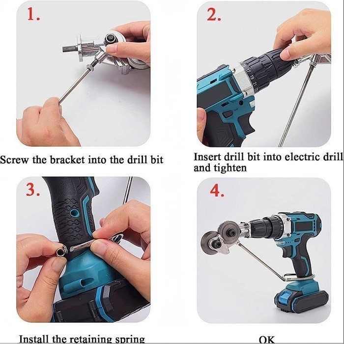 

Adaptor Adapter Converter Bor Pemotong Potong ting Seng Besi Logam Electric Drill e Cutter