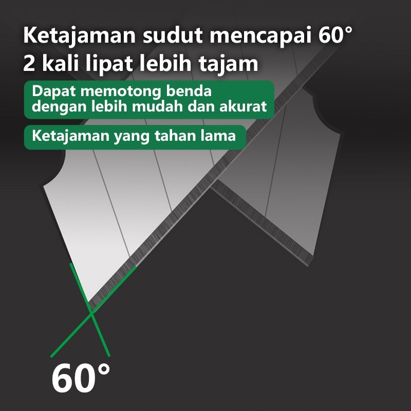 

ISKU PISAU CUTTER PROFESIONAL SK5 - 18MM BLADE ANTI KARAT (ISI ULANG 10PCS) - PERKAKAS TAJAM BESAR