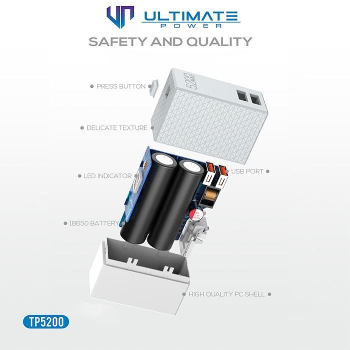Asli.. Ultimate Power Tp5200 2In1 Power Bank + Charger 5200Mah