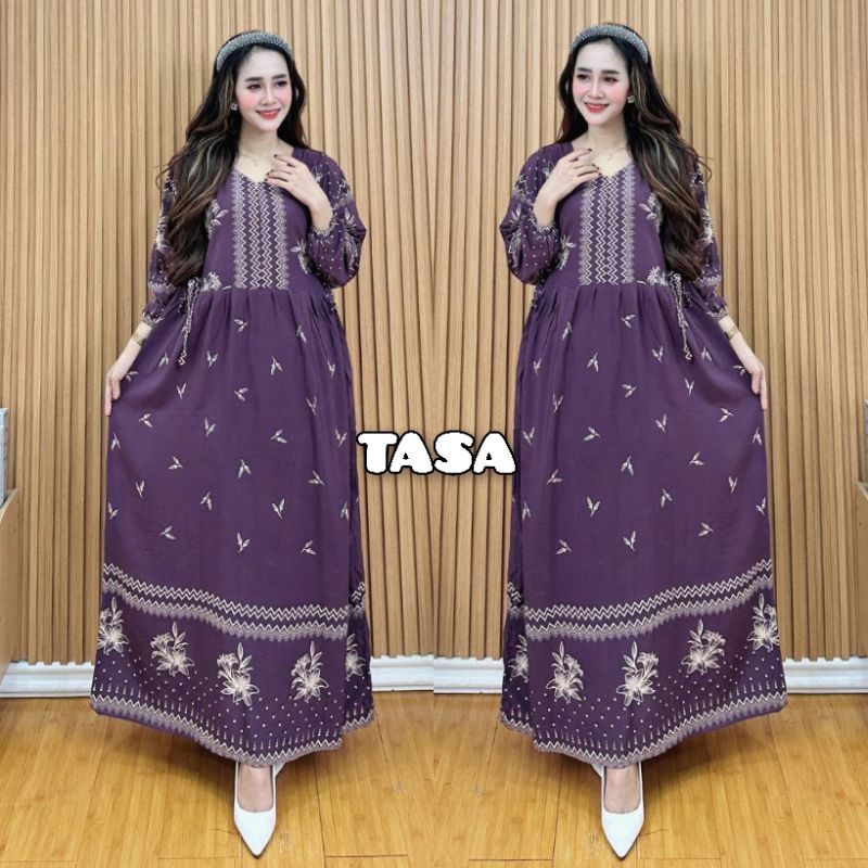 PROMO TERBARU Daster Wanita Kekinian Longdres Chibi Motif Bunga Khayangan Model Terbaru Dress