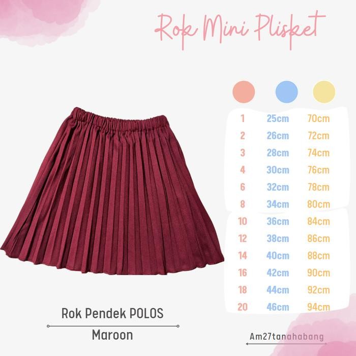 TheKids- Rok Plisket Mini / Pendek Polos Anak 1-12 Tahun Rok Hyget Hitam Putih Pink Coksu Fanta
