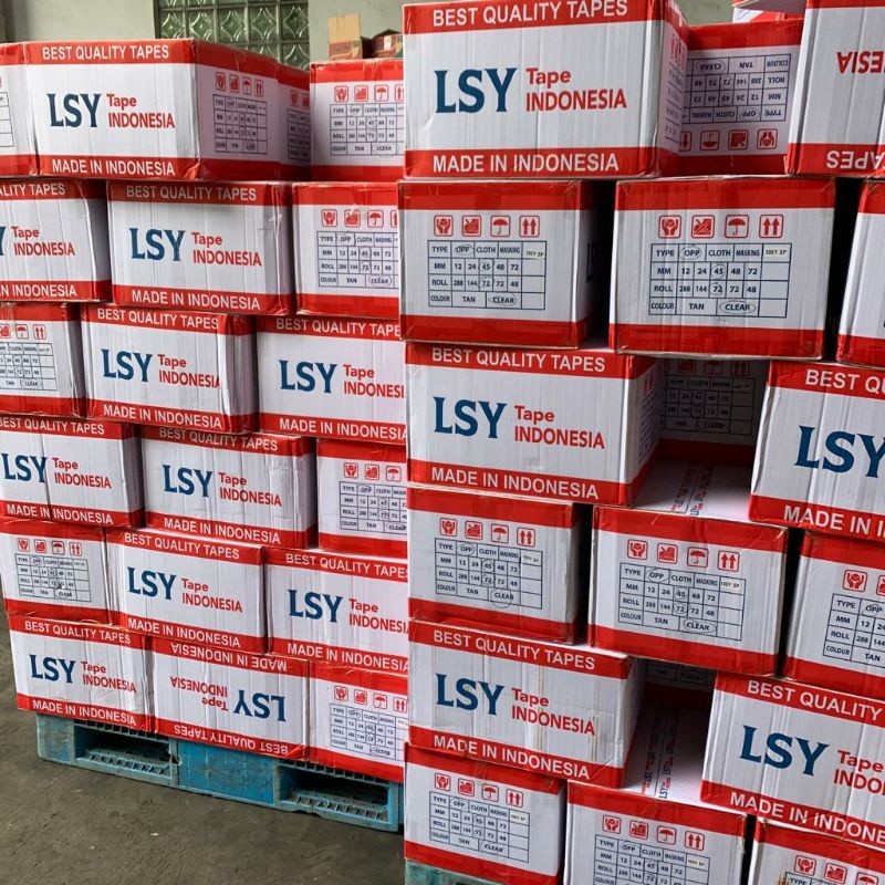 

lakban fragile unboxing mix 300yard 1 dus isi 24 roll LSY TAPE INDONESIA ( CBM )