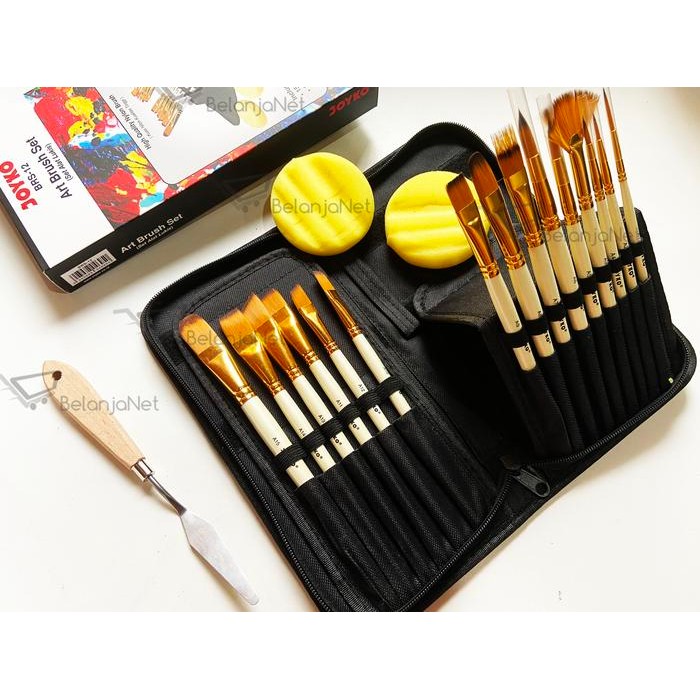 Set Alat Lukis Kuas Lukis Cat Air Minyak Acrylic Joyko Brs-12