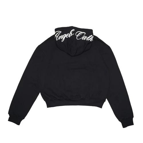 Angels Oath - Boxy Hoodie Black 330 GSM - Hitam