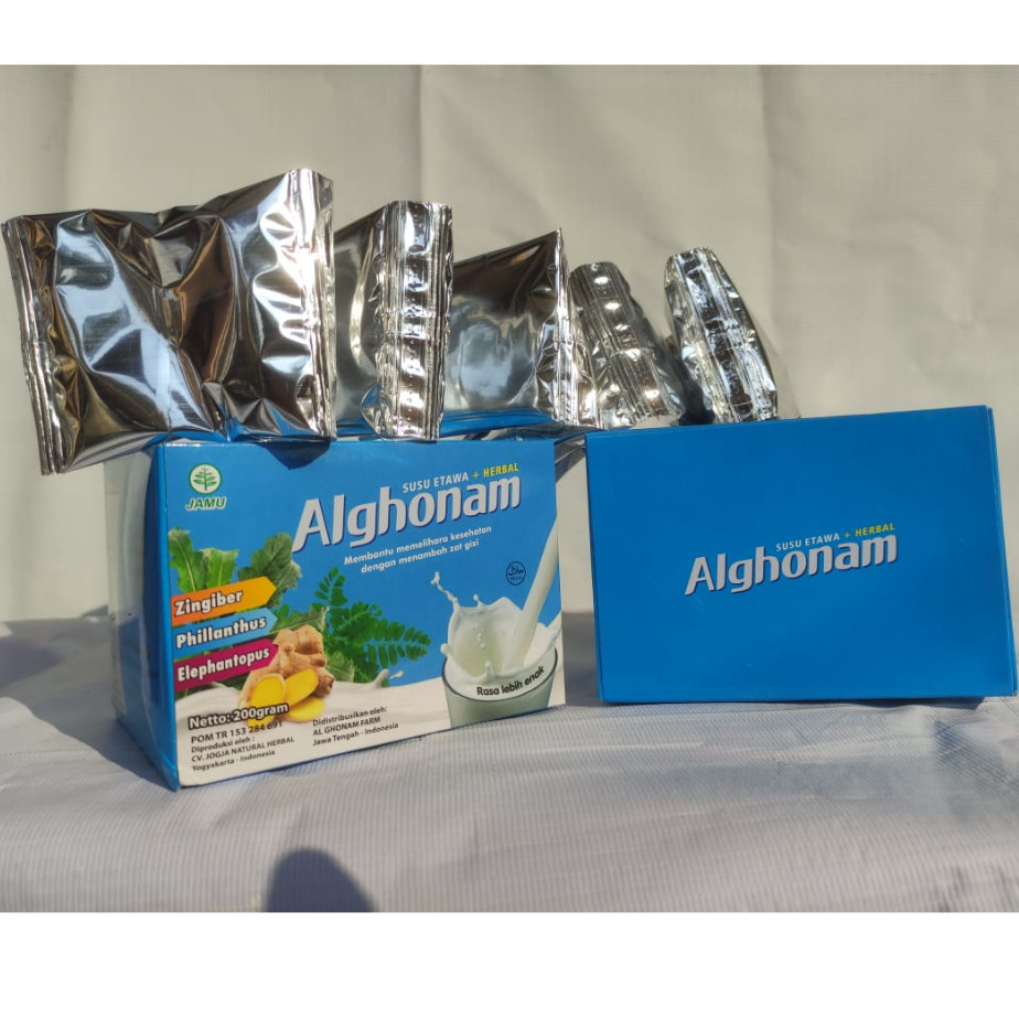 

Susu Al Ghonam SACHET Original - Susu Kambing Etawa Al Ghonam - Susu Bubuk Al Ghonam Rasa Vanilla