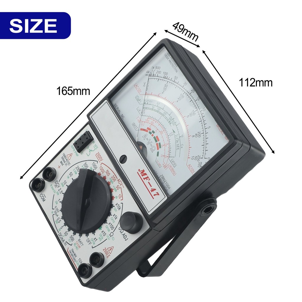 MF-47 Analog Multimeter Analog Multimeter Ammeter Ohmmeter Analog Battery Powered Measure AC And DC 